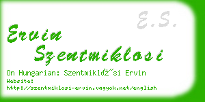 ervin szentmiklosi business card